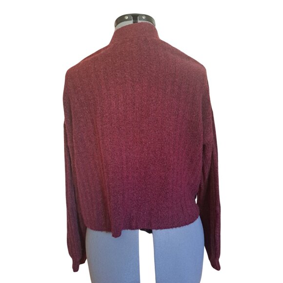 AMERICAN EAGLE OUTFITTERS Plum Cropped Cardigan, S - Picture 3 of 5